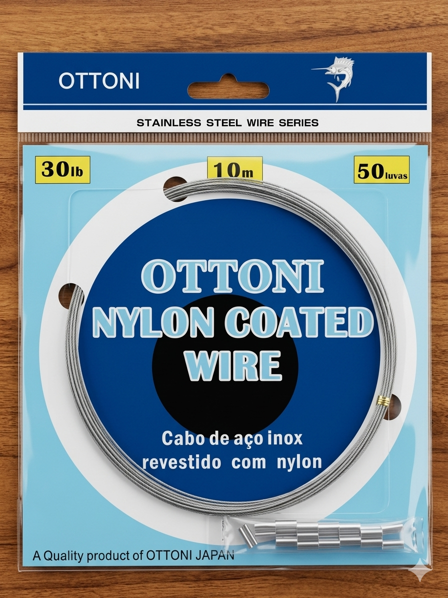CABLE ACERO OTTONI 30LBX10M + 50TUBITOS