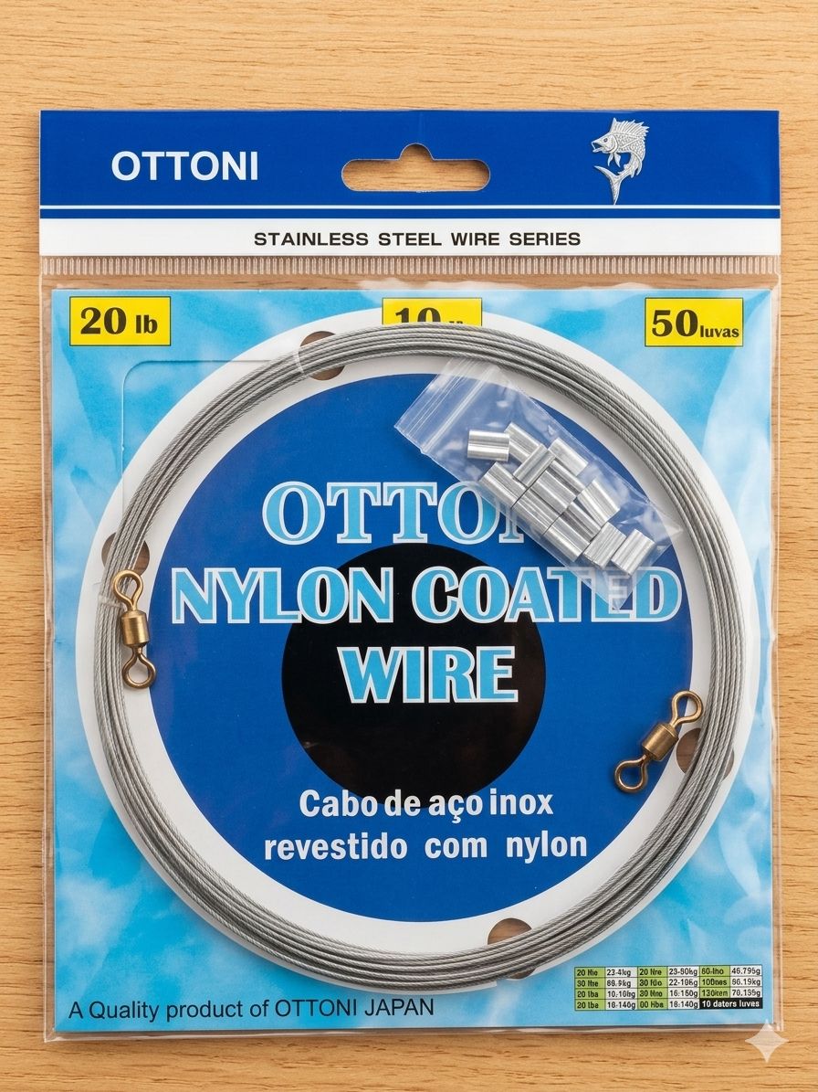 CABLE ACERO OTTONI 20LBX10M + 50TUBITOS