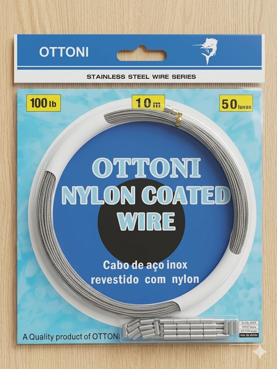 CABLE ACERO OTTONI 100LBX10M + 50TUBITOS