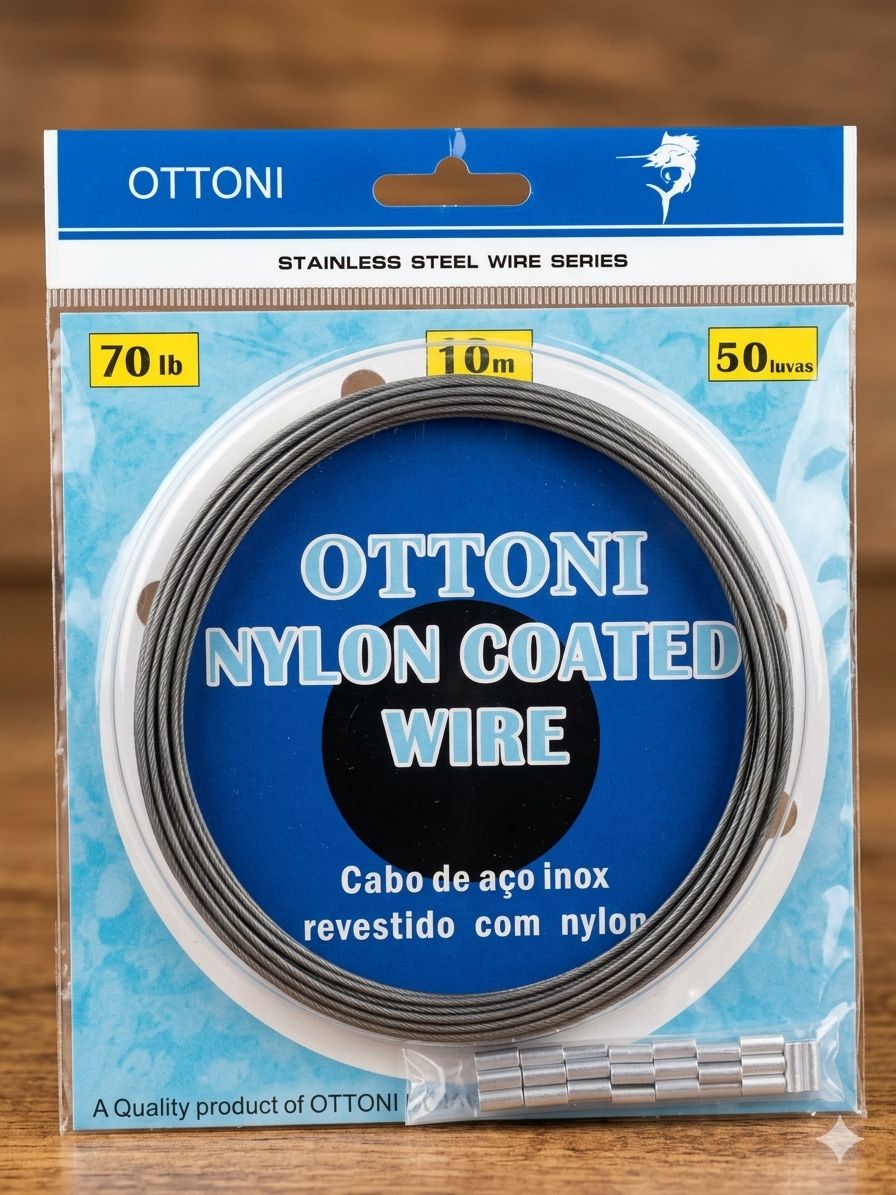 CABLE ACERO OTTONI 70LBX10M + 50TUBITOS