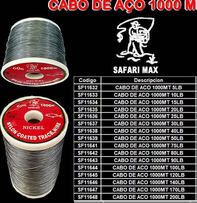 CABLE ACERO SAFARI MAX 100LB X 500M